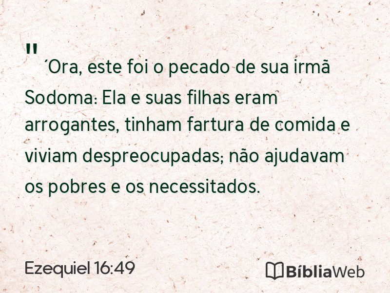 Ezequiel 16:49 em imagem para compartilhar