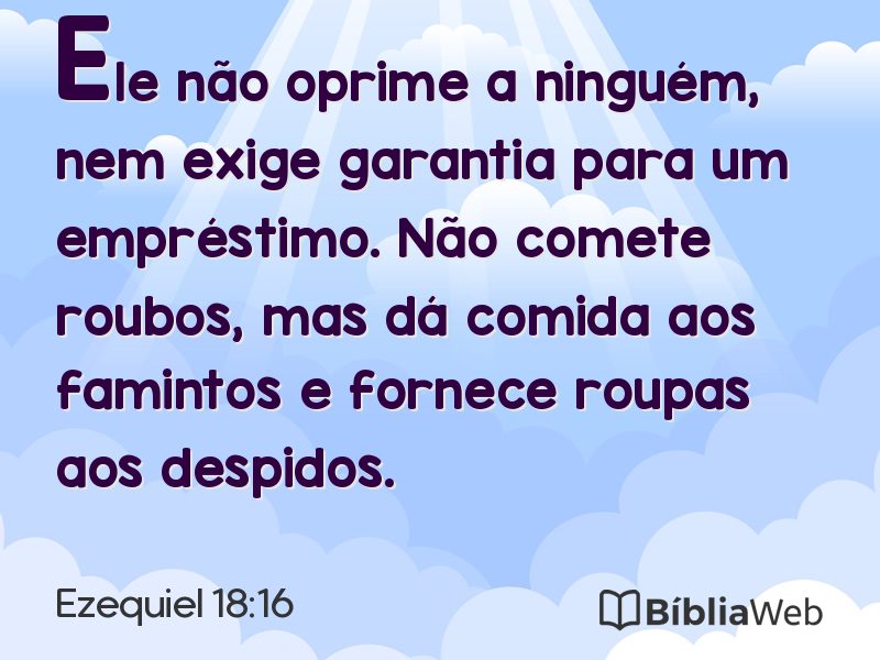 Ezequiel 18:16 em imagem para compartilhar