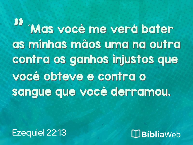 Ezequiel 22:13 em imagem para compartilhar