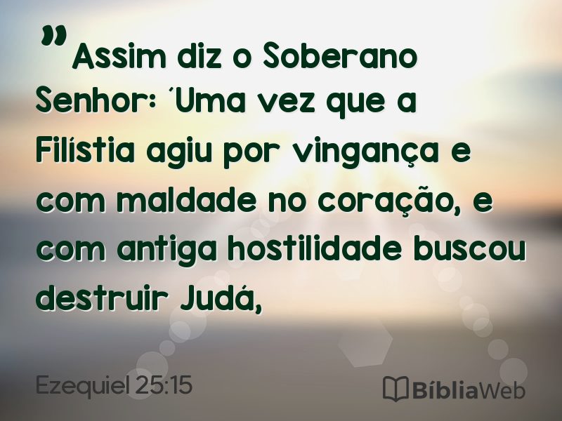Ezequiel 25:15 em imagem para compartilhar