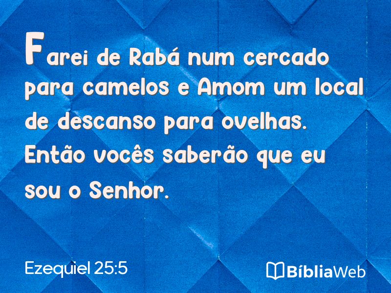 Ezequiel 25:5 em imagem para compartilhar