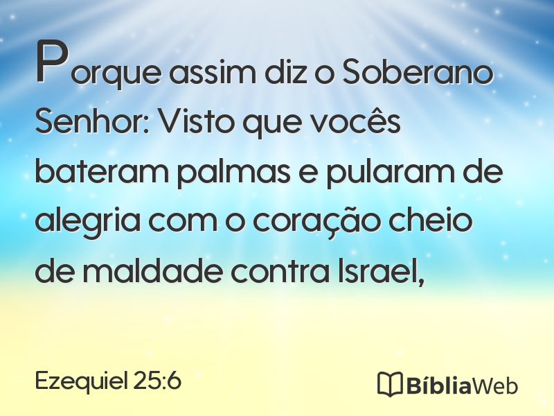Ezequiel 25:6 em imagem para compartilhar
