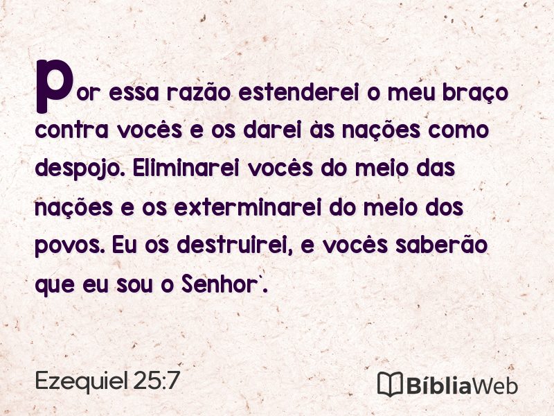 Ezequiel 25:7 em imagem para compartilhar
