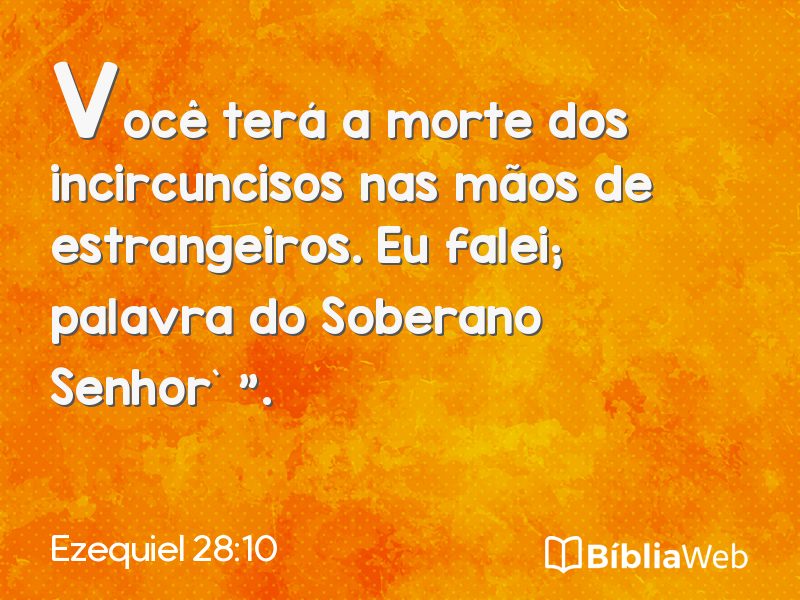 Ezequiel 28:10 em imagem para compartilhar