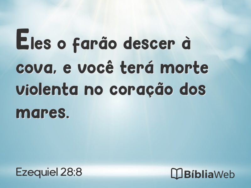 Ezequiel 28:8 em imagem para compartilhar