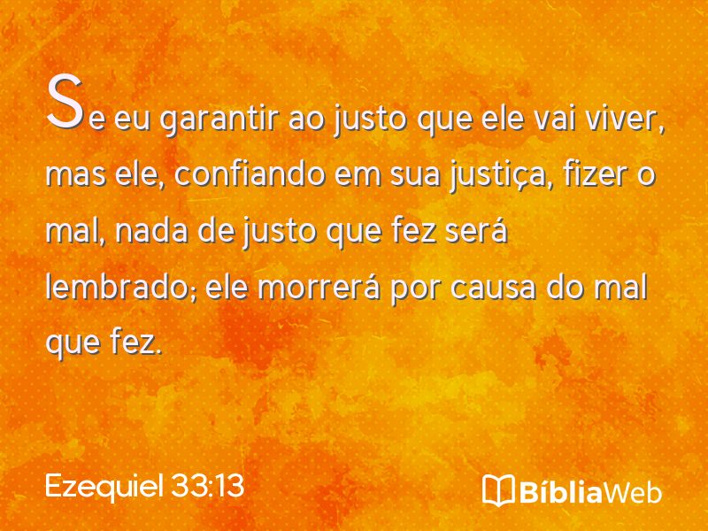 Ezequiel 33:13 em imagem para compartilhar