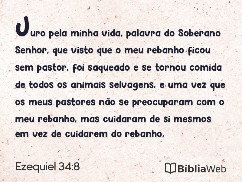 Ezequiel 34:8 em imagem para compartilhar