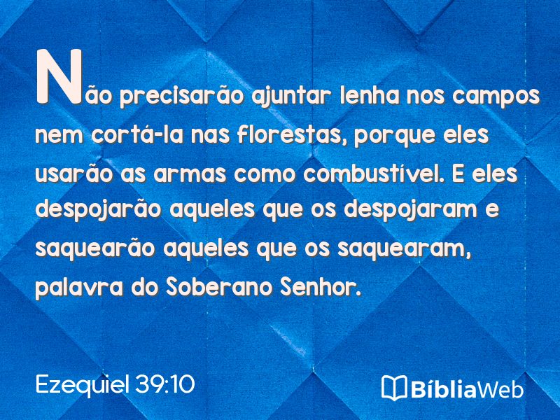 Ezequiel 39:10 em imagem para compartilhar