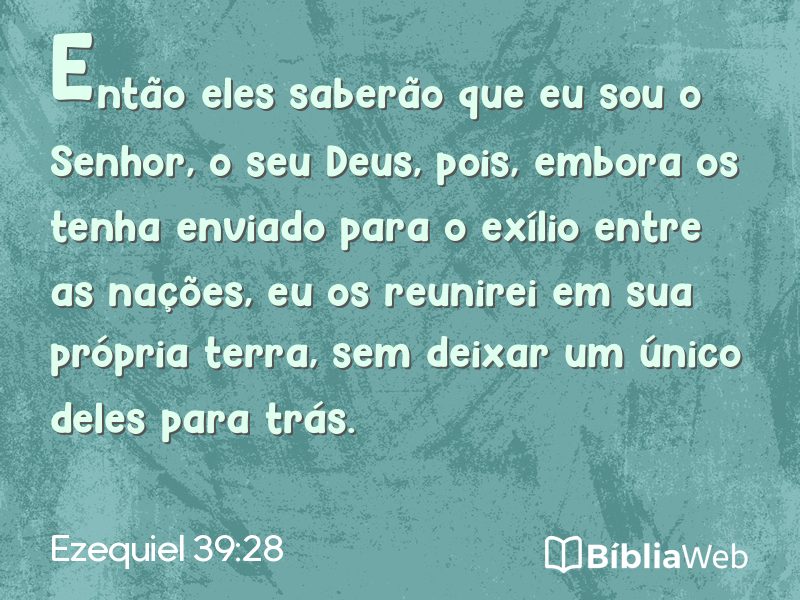 Ezequiel 39:28 em imagem para compartilhar