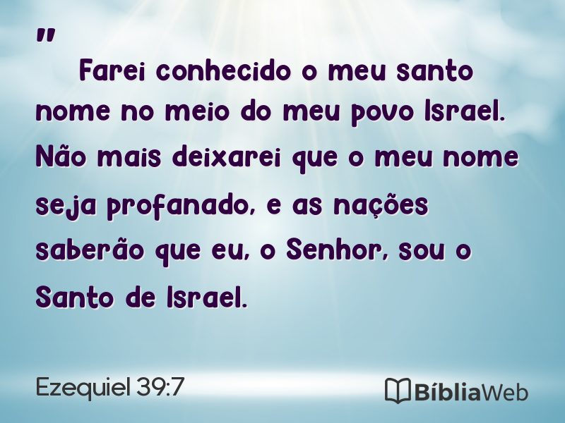Ezequiel 39:7 em imagem para compartilhar