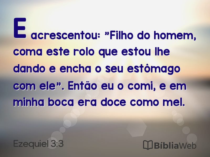 Ezequiel 3:3 em imagem para compartilhar