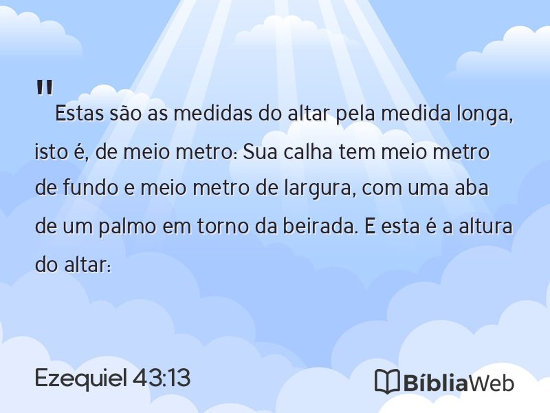 Ezequiel 43:13 em imagem para compartilhar