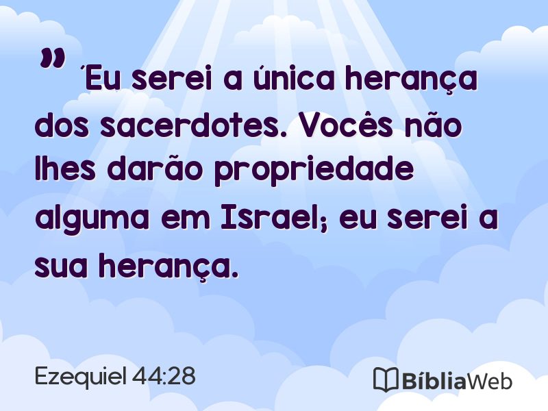 Ezequiel 44:28 em imagem para compartilhar
