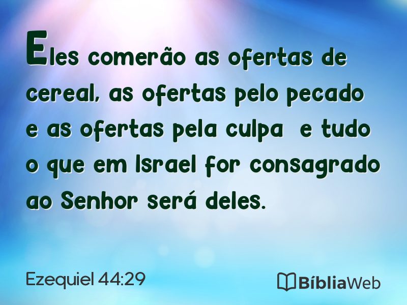 Ezequiel 44:29 em imagem para compartilhar