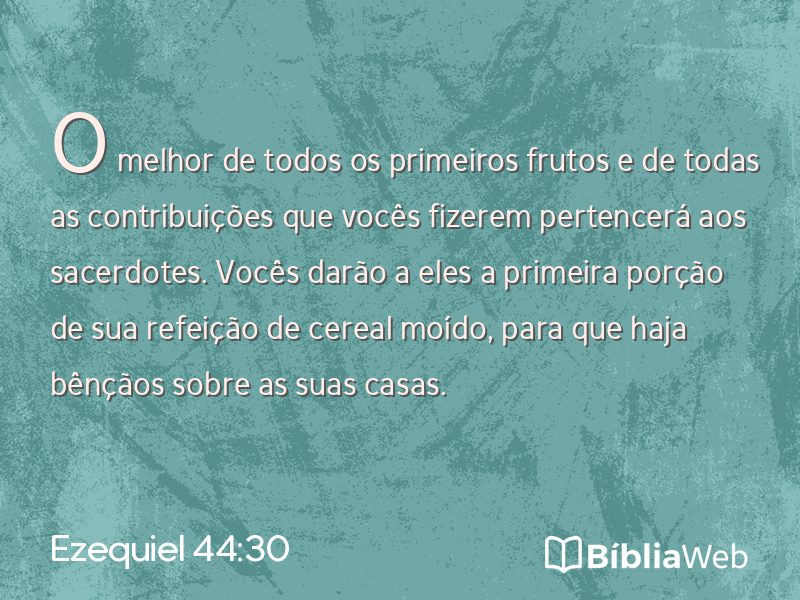 Ezequiel 44:30 em imagem para compartilhar