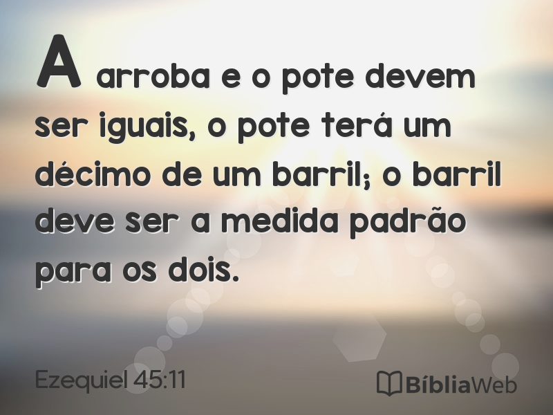 Ezequiel 45:11 em imagem para compartilhar
