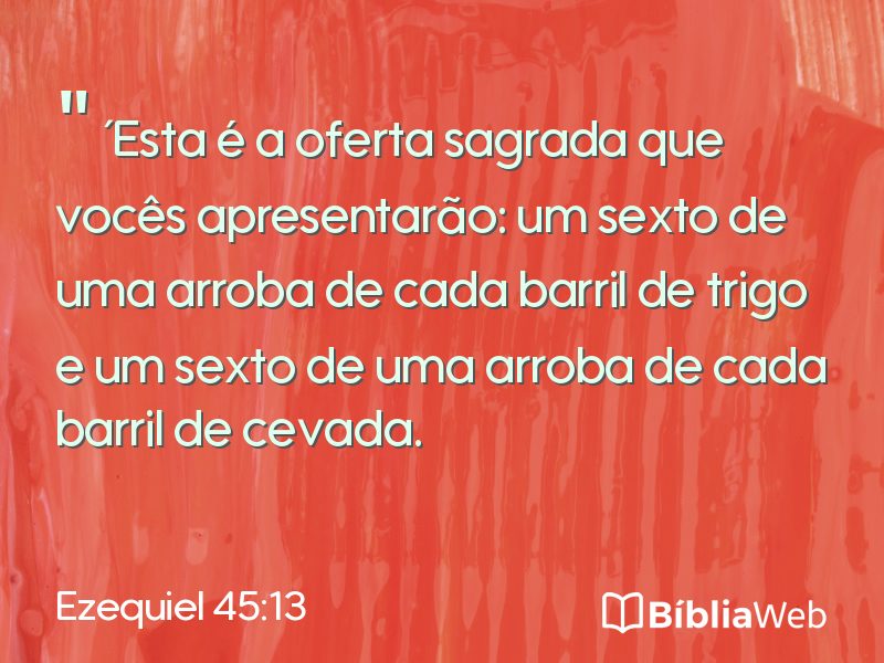Ezequiel 45:13 em imagem para compartilhar