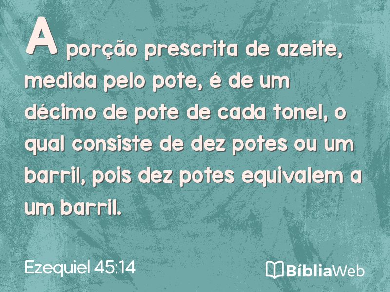 Ezequiel 45:14 em imagem para compartilhar
