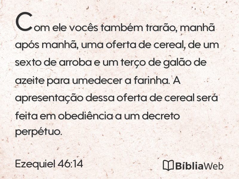 Ezequiel 46:14 em imagem para compartilhar