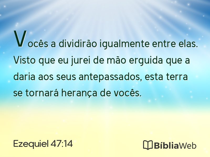 Ezequiel 47:14 em imagem para compartilhar