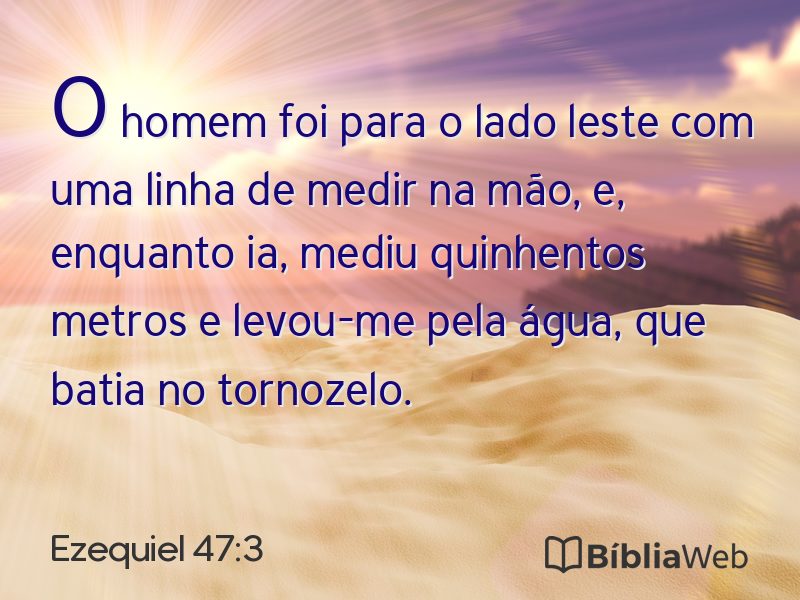 Ezequiel 47:3 em imagem para compartilhar