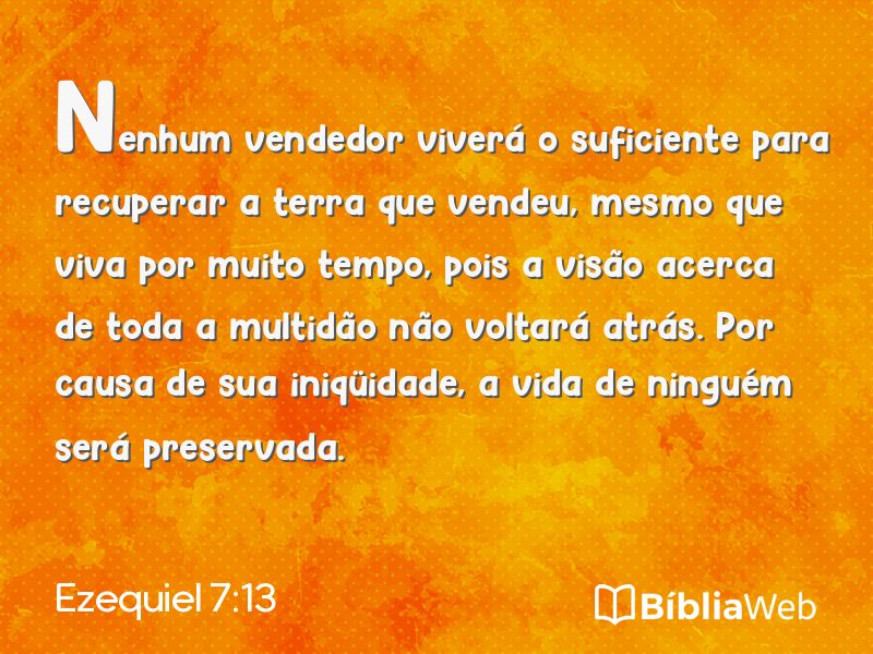 Ezequiel 7:13 em imagem para compartilhar