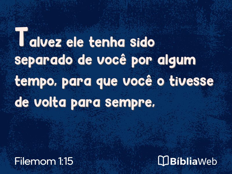 Filemom 1:15 em imagem para compartilhar