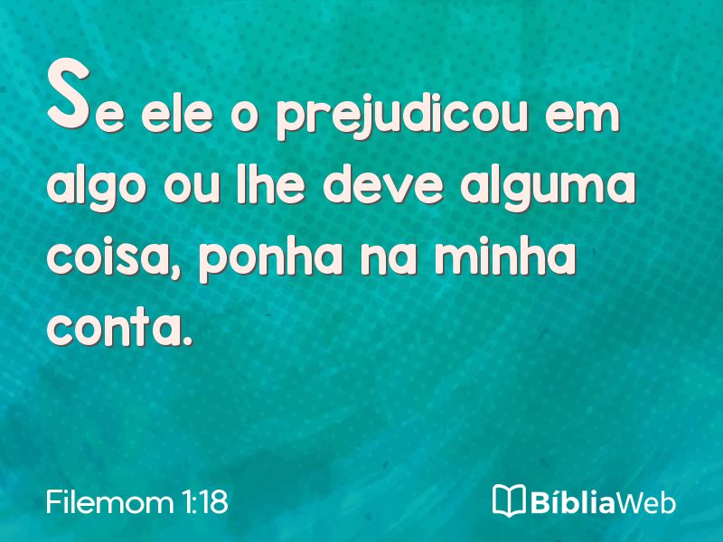 Filemom 1:18 em imagem para compartilhar