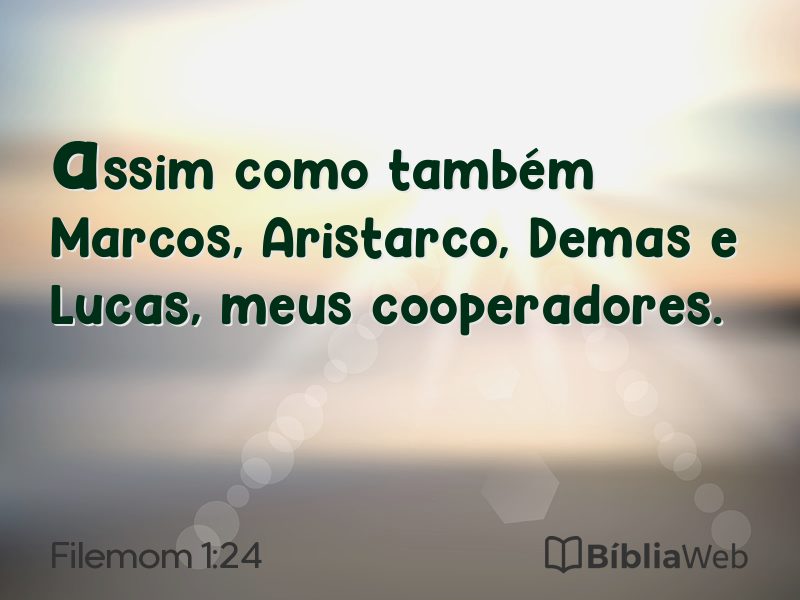 Filemom 1:24 em imagem para compartilhar