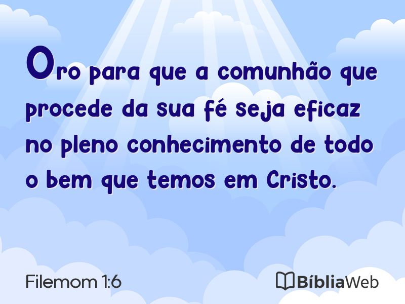 Filemom 1:6 em imagem para compartilhar