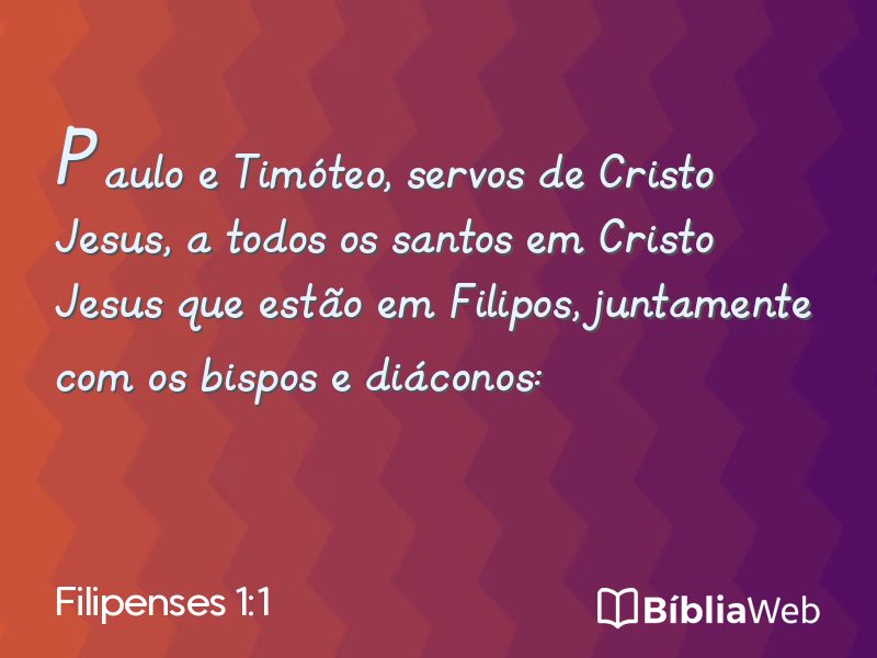 Filipenses 1:1 em imagem para compartilhar
