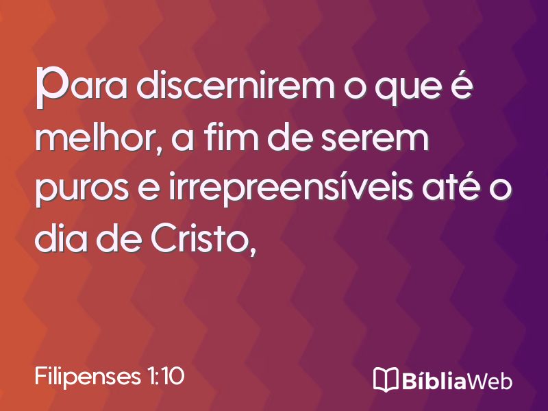 Filipenses 1:10 em imagem para compartilhar