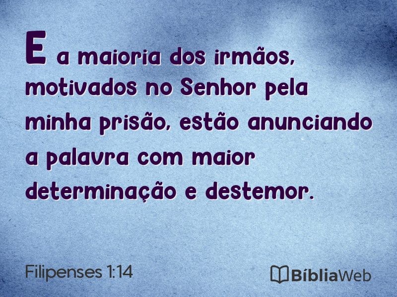 Filipenses 1:14 em imagem para compartilhar