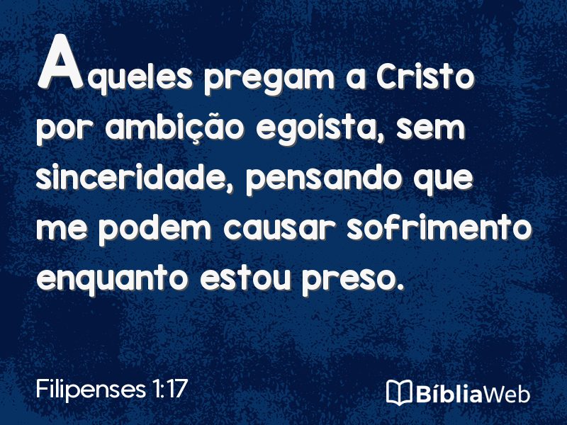 Filipenses 1:17 em imagem para compartilhar