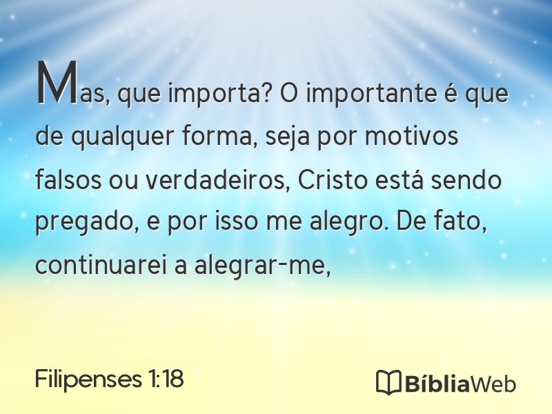 Filipenses 1:18 em imagem para compartilhar