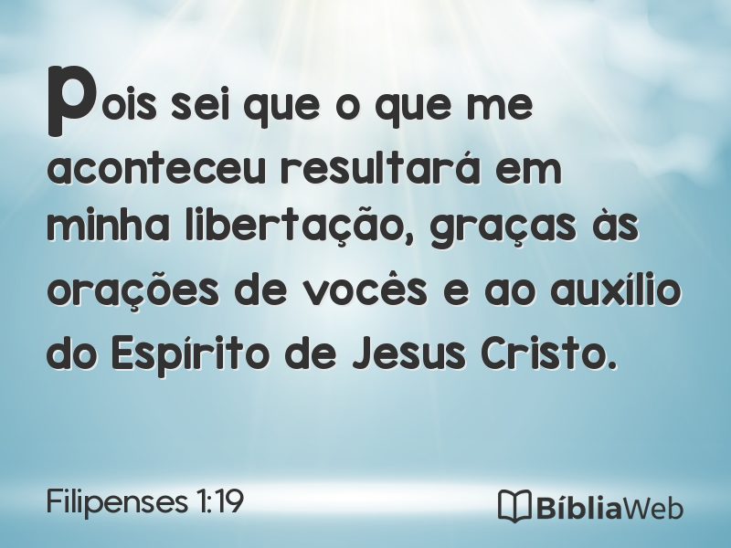 Filipenses 1:19 em imagem para compartilhar