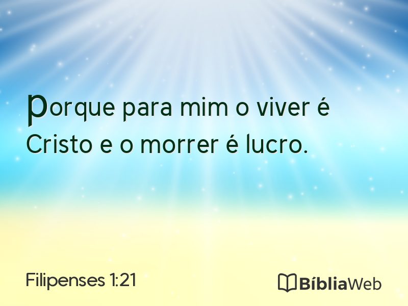 Filipenses 1:21 em imagem para compartilhar