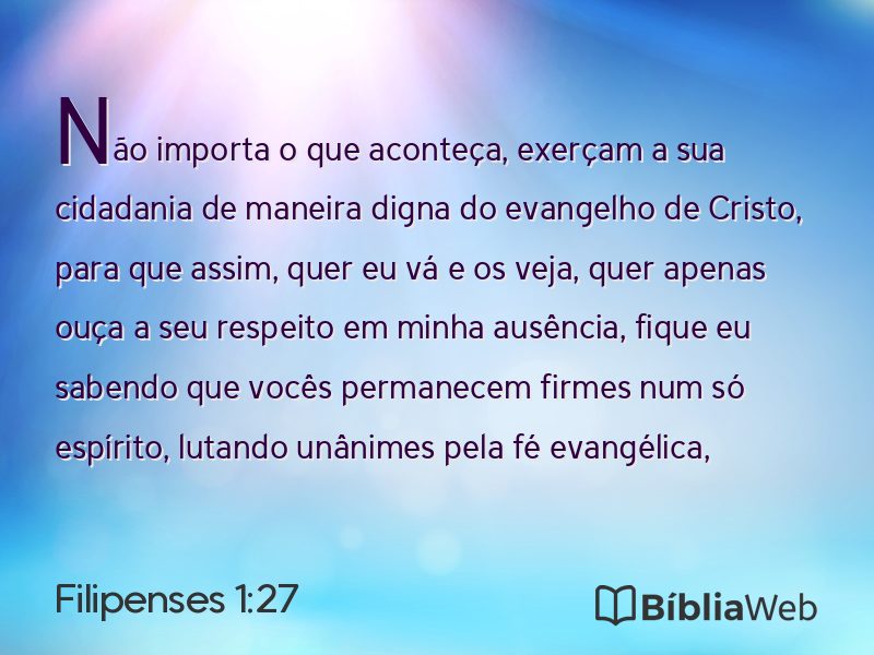 Filipenses 1:27 em imagem para compartilhar