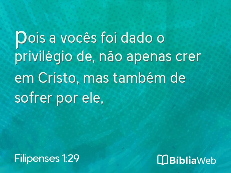 Filipenses 1:29 em imagem para compartilhar