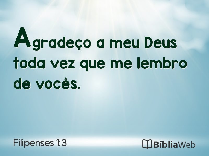 Filipenses 1:3 em imagem para compartilhar