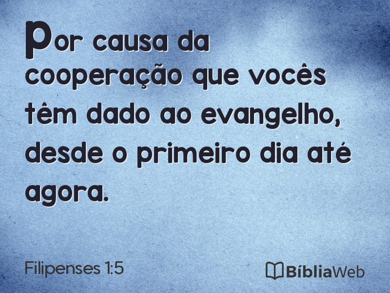 Filipenses 1:5 em imagem para compartilhar