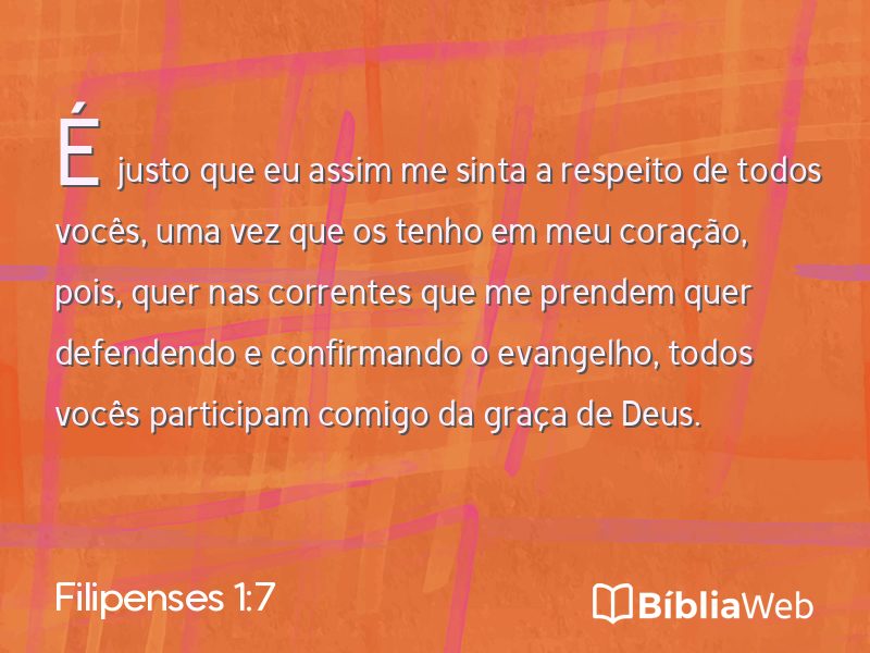 Filipenses 1:7 em imagem para compartilhar