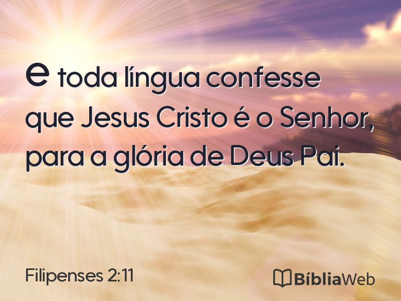 Filipenses 2:11 em imagem para compartilhar