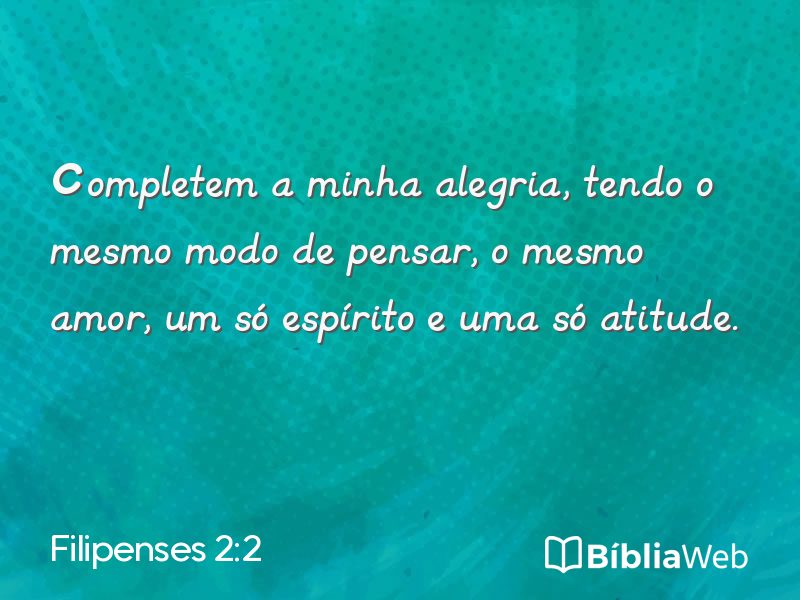 Filipenses 2:2 em imagem para compartilhar