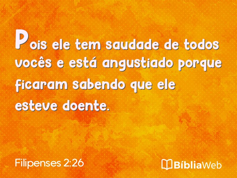 Filipenses 2:26 em imagem para compartilhar