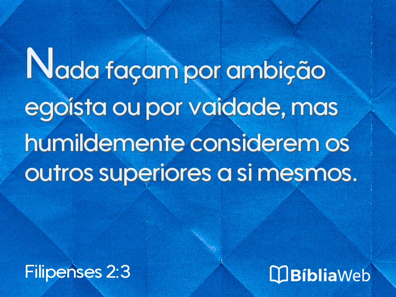Filipenses 2:3 em imagem para compartilhar