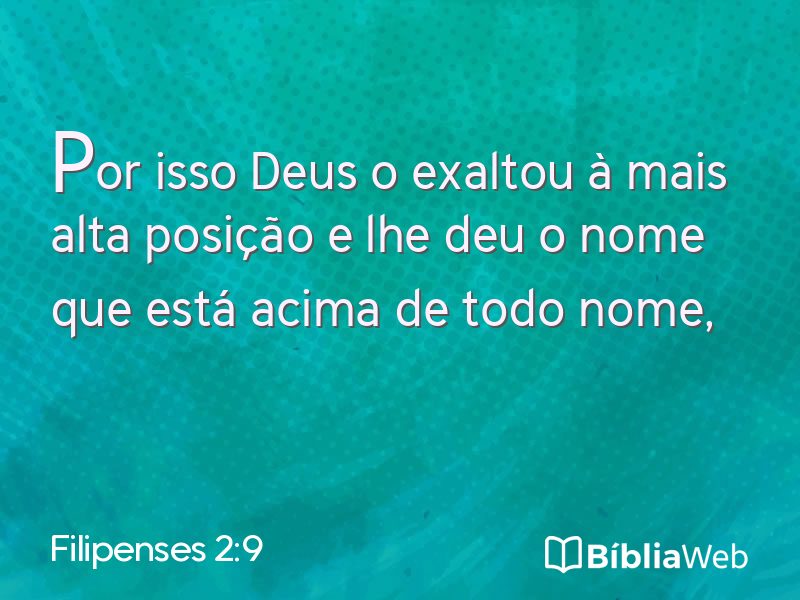 Filipenses 2:9 em imagem para compartilhar