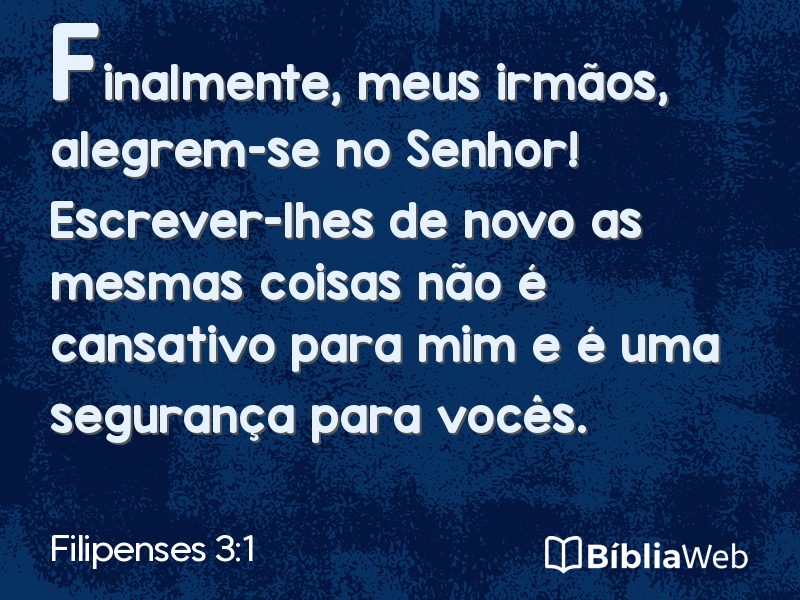 Filipenses 3:1 em imagem para compartilhar