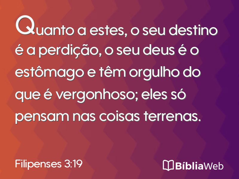 Filipenses 3:19 em imagem para compartilhar