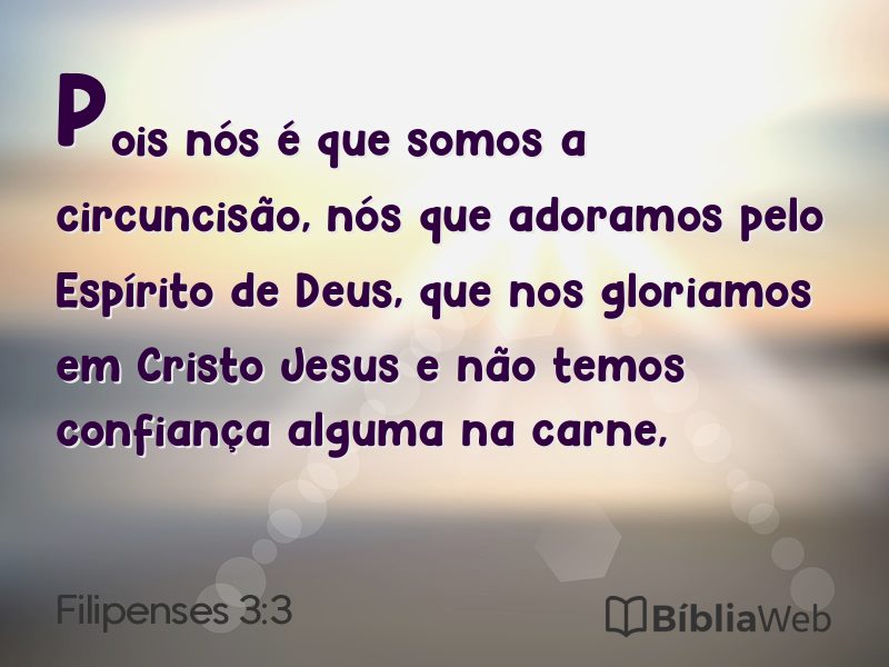 Filipenses 3:3 em imagem para compartilhar